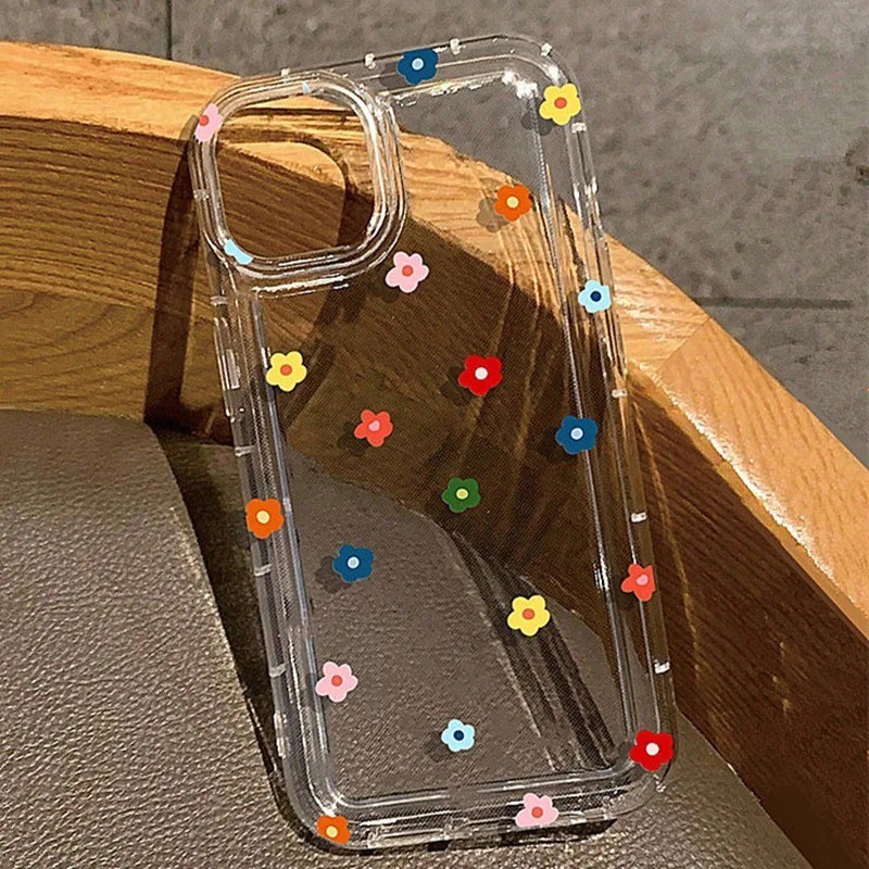 สําหรับiphone 16 11 14 15 12 13 Pro Max 8 7 Plus XR X XS Max SE2020 2022 ดอกไม้ขนาดเล็กดาวปลอกล้างนุ่มกันกระแทกซิลิคอนฝาครอบ