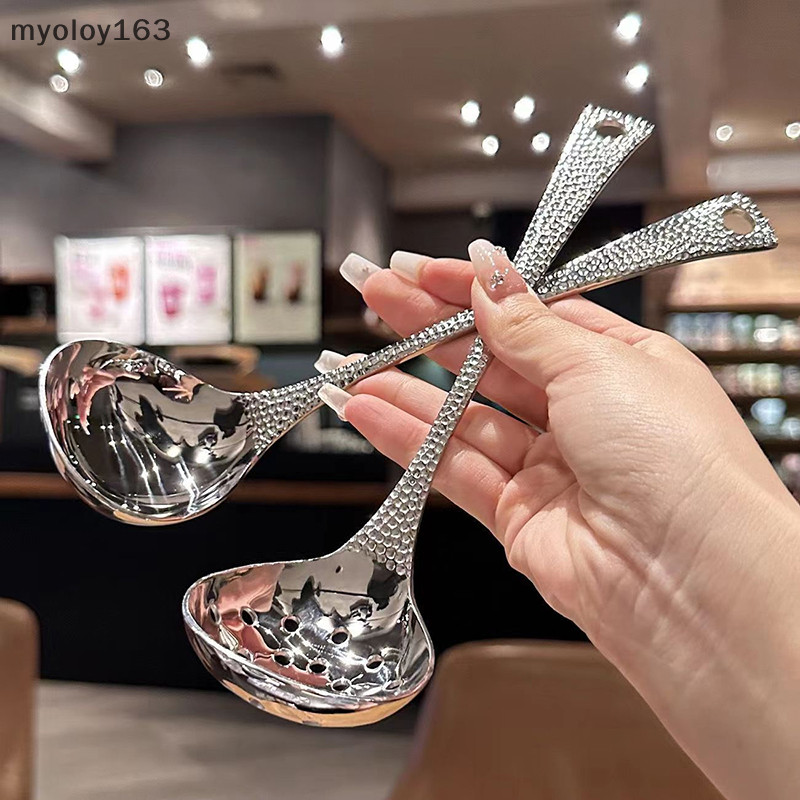 Myoloy ช ้ อนซุปสแตนเลสลึกช ้ อนความจุขนาดใหญ ่ กระจกเงินขัด Flatware ซุปข ้ าว Home Kitchen Tableware TH