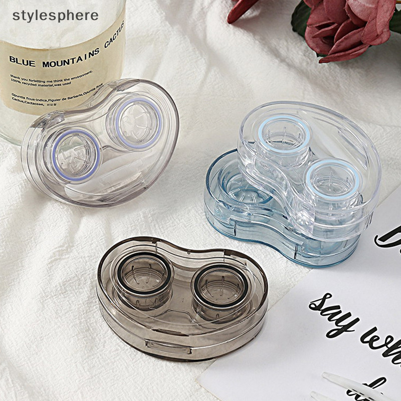 [Stylesphere] กล่องคอนแทคเลนส์เครื่องสําอาง High-end โปร่งใสที่มองเห็นได้สไตล์เย็น Simple แบบพกพากล่องคอนแทคเลนส์พร้อมแหนบสวมใส่ Stick [th]