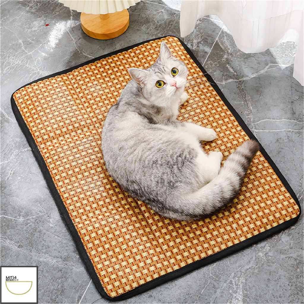 Doge&Orange พร้อมส่ง เบาะนอนสัตว์เลี้ยง ที่นอนสุนัข เสื่อนอนหวาย วัสดุระบายอากาศ ทนทานทำความสะอาดง่าย COD PU03 รูปที่ 5
