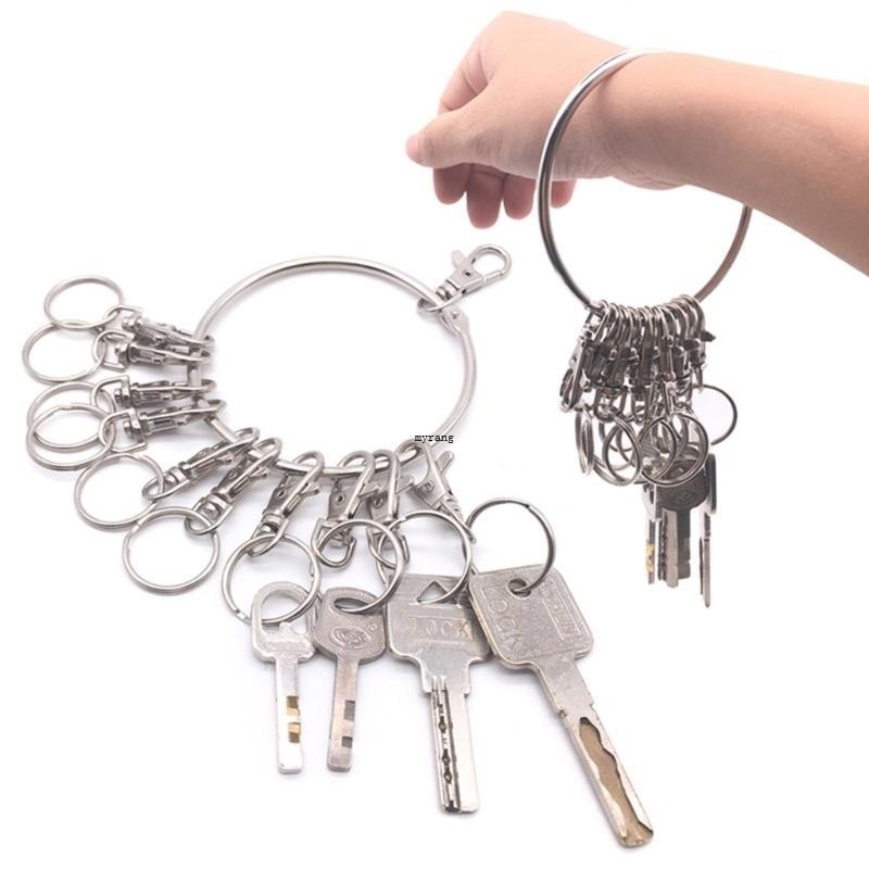 ✿ Key Organizer Management แหวนโลหะแบบพกพา Key Holder ขนาดใหญ ่ รอบ Hoop Key Organizer สําหรับโกดังโรงแรม Office