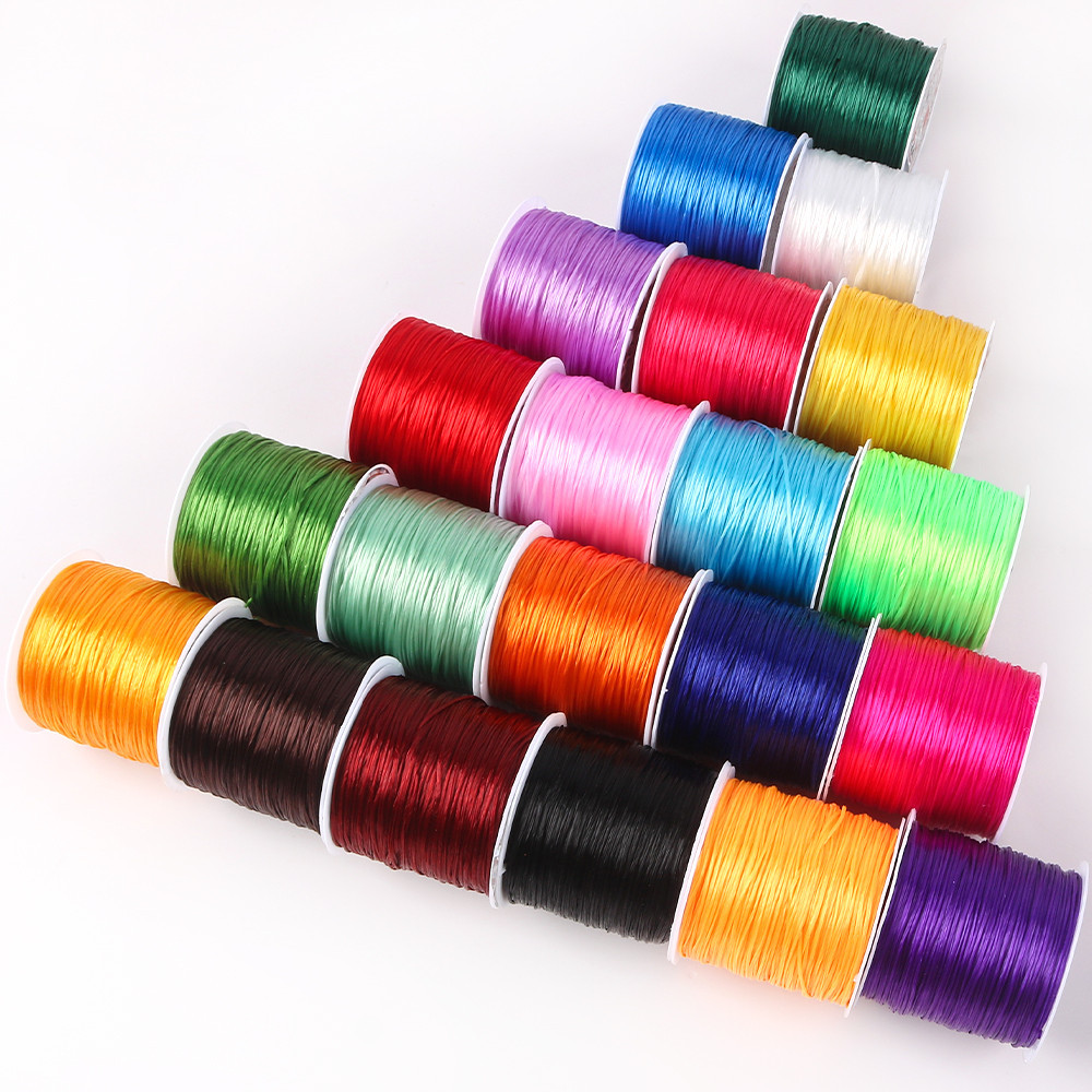 10 M 40 M Strong Elastic Beading สายไฟไนลอนยางยืดเชือกยืดเกลียวสร ้ อยข ้ อมือลวดเครื ่ องประดับทําอุปกรณ ์