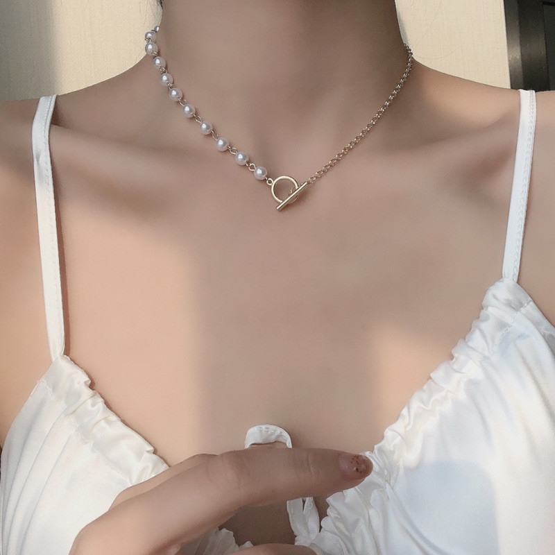 สร้อยคอแบบโซ่ประดับไข่มุกเครื่องประดับแฟชั่นสตรี