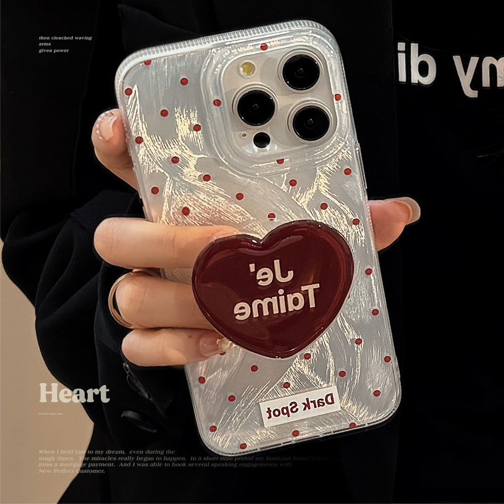 Insหรูหราเลเซอร์จุดคลื่นlove heart BracketเคสiPhoneสําหรับIPhone 14 13 12 11 Pro Max 15 Pro Maxกันกระแทกพร้อมแฟลชเพชรสร้อยข้อมือปกอ่อน