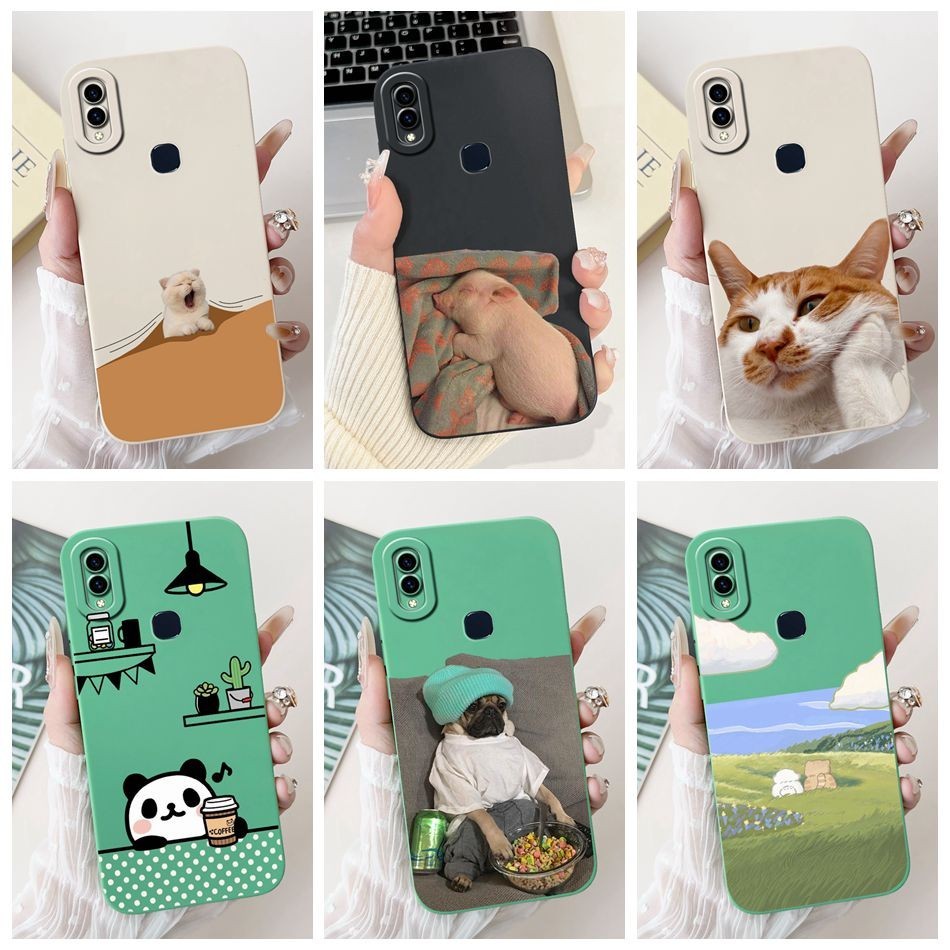 Vivo Y91 Y91i Y93 Y95 Y91C Y90 Y1S Vivo_1807 1816 1817 1820 1811 กรณี 2024 น่ารักตลกสไตล์เลนส์ป้องกันกันกระแทกซิลิคอนเคสโทรศัพท์