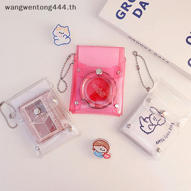 [ Th Fashion ] Mini make-up bag กระเป๋าริมฝีปากใสปักเลื่อมน่ารัก พวงกุญแจสีชมพู เคสกระเป๋าแต่งหน้า