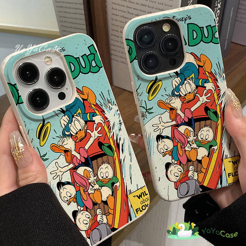 【ดิสนีย์】สำหรับ iPhone11 13 15 12 14 Pro Max X XR XS MAX 6 7 8 14 15 Plus 12 13 MINI โดนัลด์ ดั๊ก รุ่น TPU ข้าวสาลี เคส