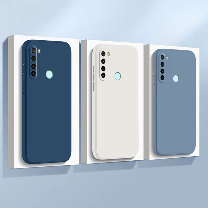 เคส Redmi Note 8 กรณีโทรศัพท์มือถือสีทึบ เลนส์กล้องป้องกันเต็มรูปแบบกันกระแทก TPU Jelly Soft Case C7K