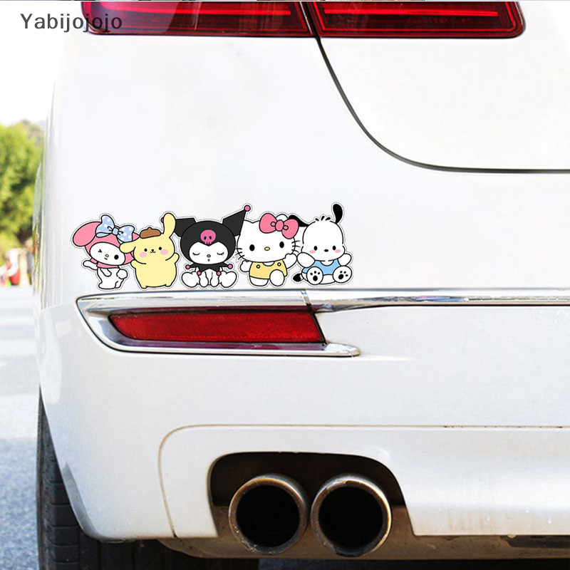 Yabijojojo Sanrio การ์ตูนรถสติกเกอร์น่ารักกันน้ํารถมอเตอร์ไซด์รถบรรทุกสติกเกอร์ Decal ของเล่นเด็กของขวัญรถยนต์มอเตอร์ไซด์แล็ปท็อปใหม่