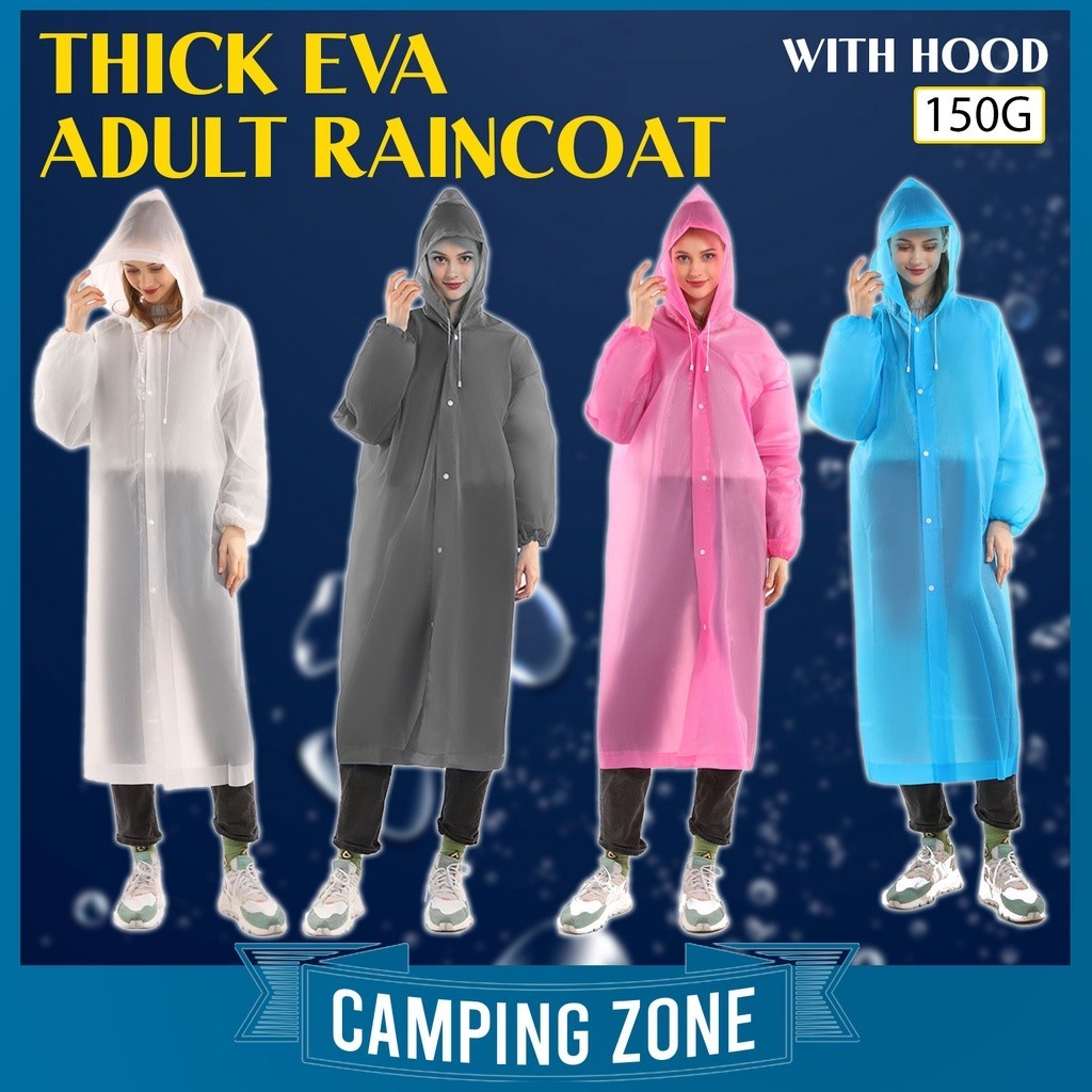 เสื้อกันฝนผู้ใหญ่เสื้อกันฝนกันน้ําเสื้อกันฝน EVA หนา Baju Hujan เสื้อกันฝนแบบพับได้กันน้ํา Baju Huja