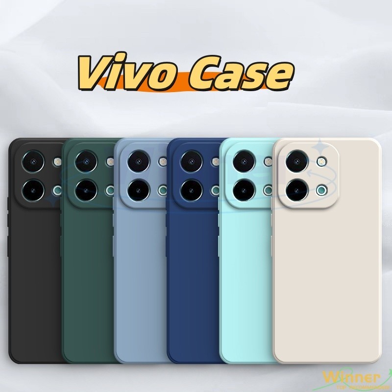 เคส vivo Y28 4G Y18 Y03 Y16 Y15S Y01 Y02 Y02T Y02A Y27 5G Y36 5G Macaron สีซิลิโคนเหลวโทรศัพท์มือถือ