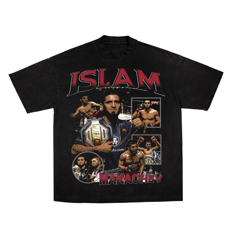 เสื้อยืด💖  oversized tee islam makhachev | UFC | vintage bootleg  Tshirt  Cotton combad 20s Premium 