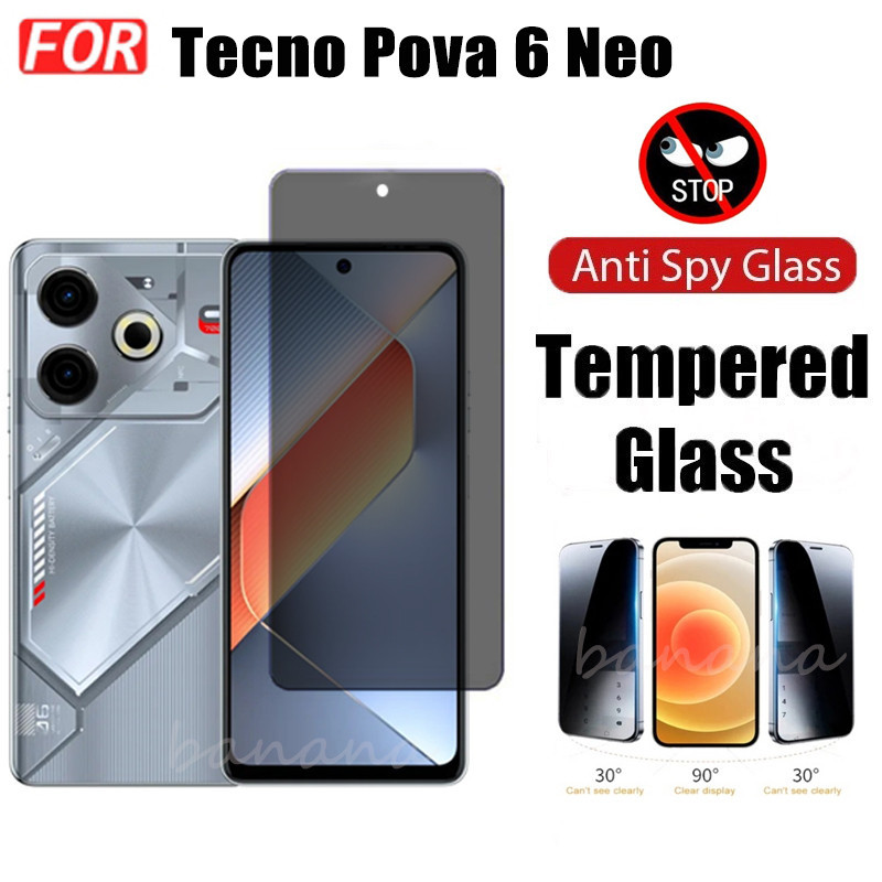 สําหรับ Tecno Pova 6 Neo ความเป็นส่วนตัวป้องกันหน้าจอกระจกนิรภัยสําหรับ Tecno Pova 6 Pro 5 Pro Camon 30 4G 5G Camon 30 Pro Anti Peeping ฟิล์มเซรามิค