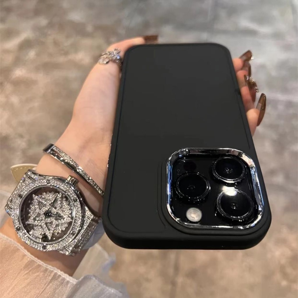 หรูหรา Electroplated กรอบรูป frosted liquid เคสโทรศัพท์สําหรับ iPhone 15 14 13 12 11 Pro MAX IXS MAX XR XS 7 8 Plus กรณีกล้องป้องกัน Shock-resistant นุ่มปกหลัง