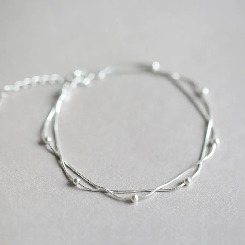 ญี่ปุ่นเกาหลี Simple สร้อยข้อมือลูกปัดกลมสไตล์ใหม่อินเทรนด์ Simple Double-Layerเครื่องประดับมือ