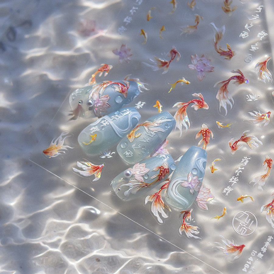 [Meow.Sensei] รูปแบบใหม่ tomoni Shell Light Nail Sticker สติ๊กเกอร์ติดเล็บขายดี สติ๊กเกอร์ติดเคสโทรศัพท์ Fugui Koi 4164 - รูปที่ 6
