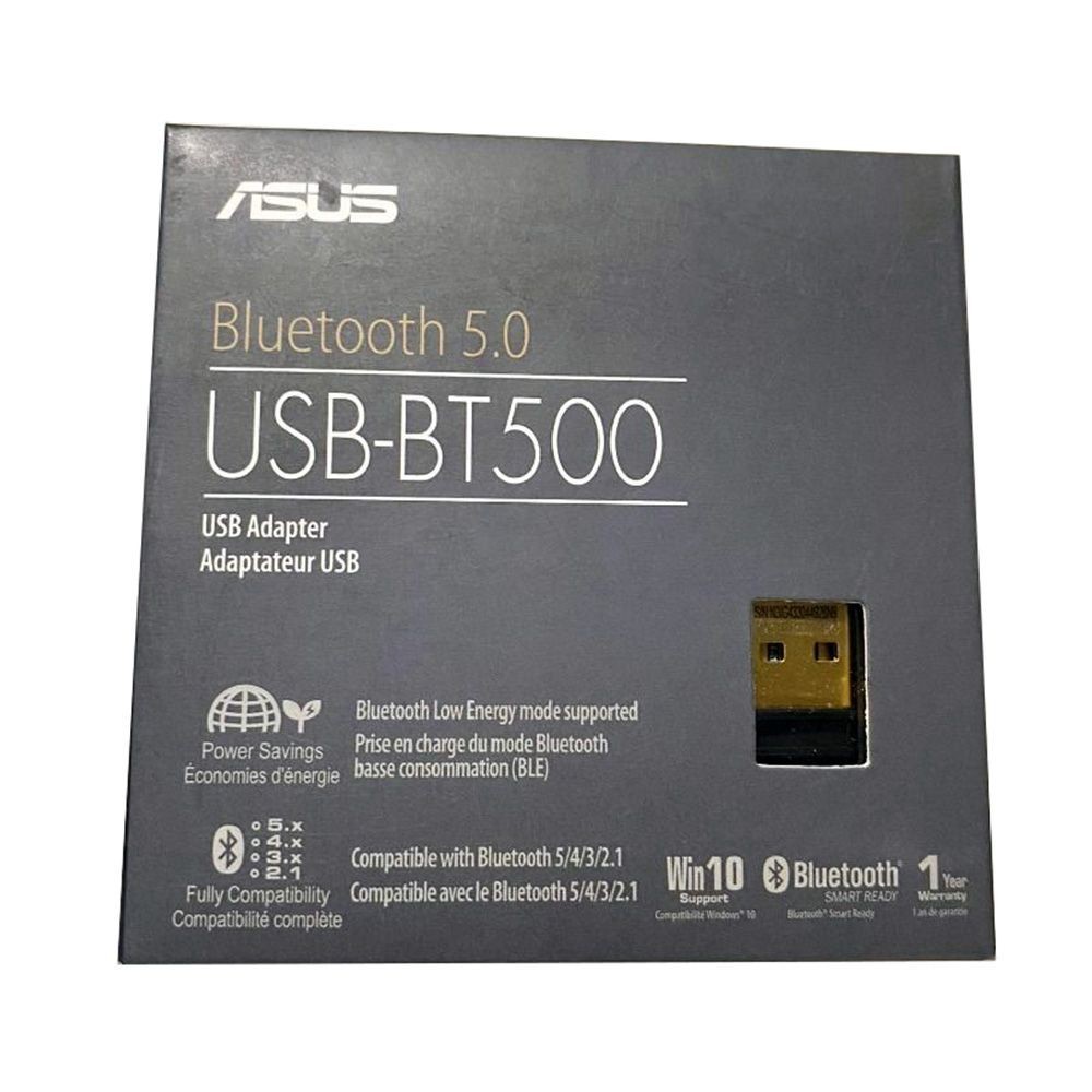 ASUS USB-BT500 Bluetooth 5.0 USB Adapter (Black) for PC, Bluetooth Smart Ready