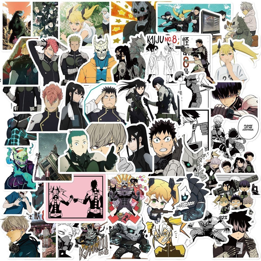 50 ชิ้น ไคจู เบอร์ 8 สติ๊กเกอร์ พีวีซี กันน้ําอะนิเมะญี่ปุ่น (2)