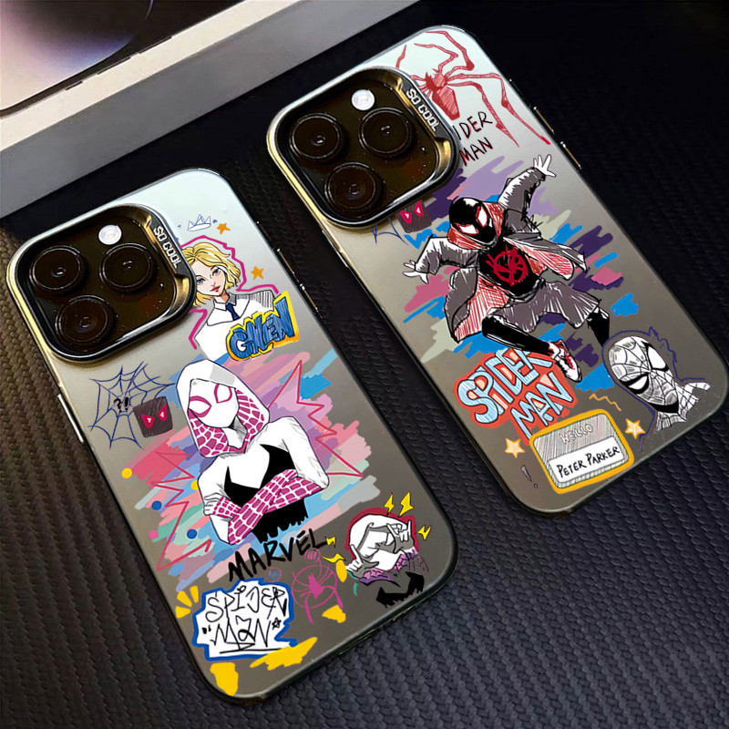 สําหรับ Infinix Smart 8 7 Hot 40 60 Pro 40i 30i 30 Play 60i Tecno Spark GO 2024 หมายเหตุ 40 30 5G Spark 20C 10C 10 Camon 20 Pro การ์ตูนสีสันสดใส Superhero Spider Man กันกระแทก