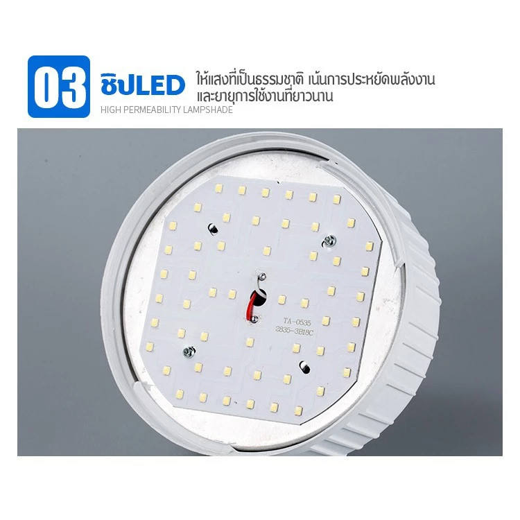 หลอดไฟ led 20W/30W/60W/80W/100W/120W/200W หลอดไฟ e27 LED Bulb Light - 5