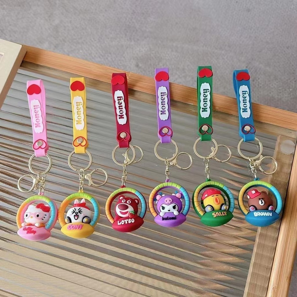 การ์ตูนน่ารักสร้างสรรค์ พวงกุญแจสไตล์ใหม่ แฟชั่นของสาวๆ พวงกุญแจรถ ๆ น้อย ๆ น่ารักประณีต จี้กระเป๋า กระเป๋าสตางค์