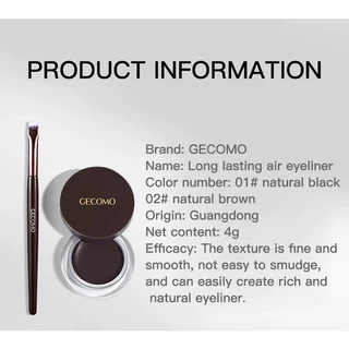 GECOMO อายไลเนอร์เนื้อเจลครีม(203030) กันน้ํา ติดทนนาน กันเปื้อน สําหรับแต่งหน้า พร้อมแปรงอายไลเนอร์