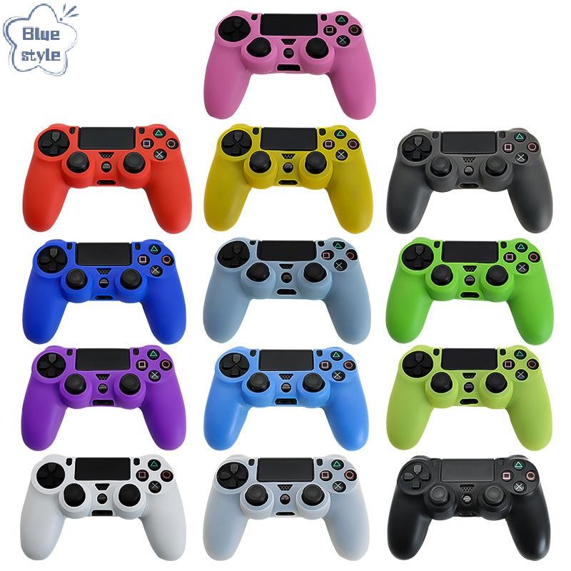 Bluestyle ซิลิโคนอ่อนนุ่มฝาครอบป้องกันสําหรับ 4 Controller Skin Gamepad Case พร้อมจอยสติ๊ก Grip Caps ใหม่