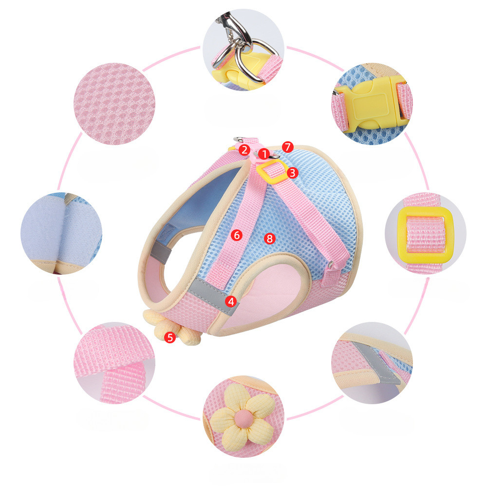 [Muhsinpet] สายรัดหน้าอกแมว Dopamine สายรัดหน้าอกสไตล์เสื้อกั๊ก สายจูงสุนัขแมว/เล็ก