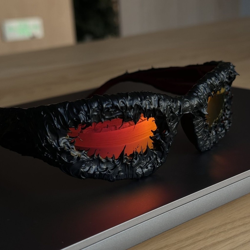 ✨ Pi0neeR Lava แว่นกันแดดเรซิ่นแฮนด์เมด avant-garde มืด สไตล์ gothic FTM