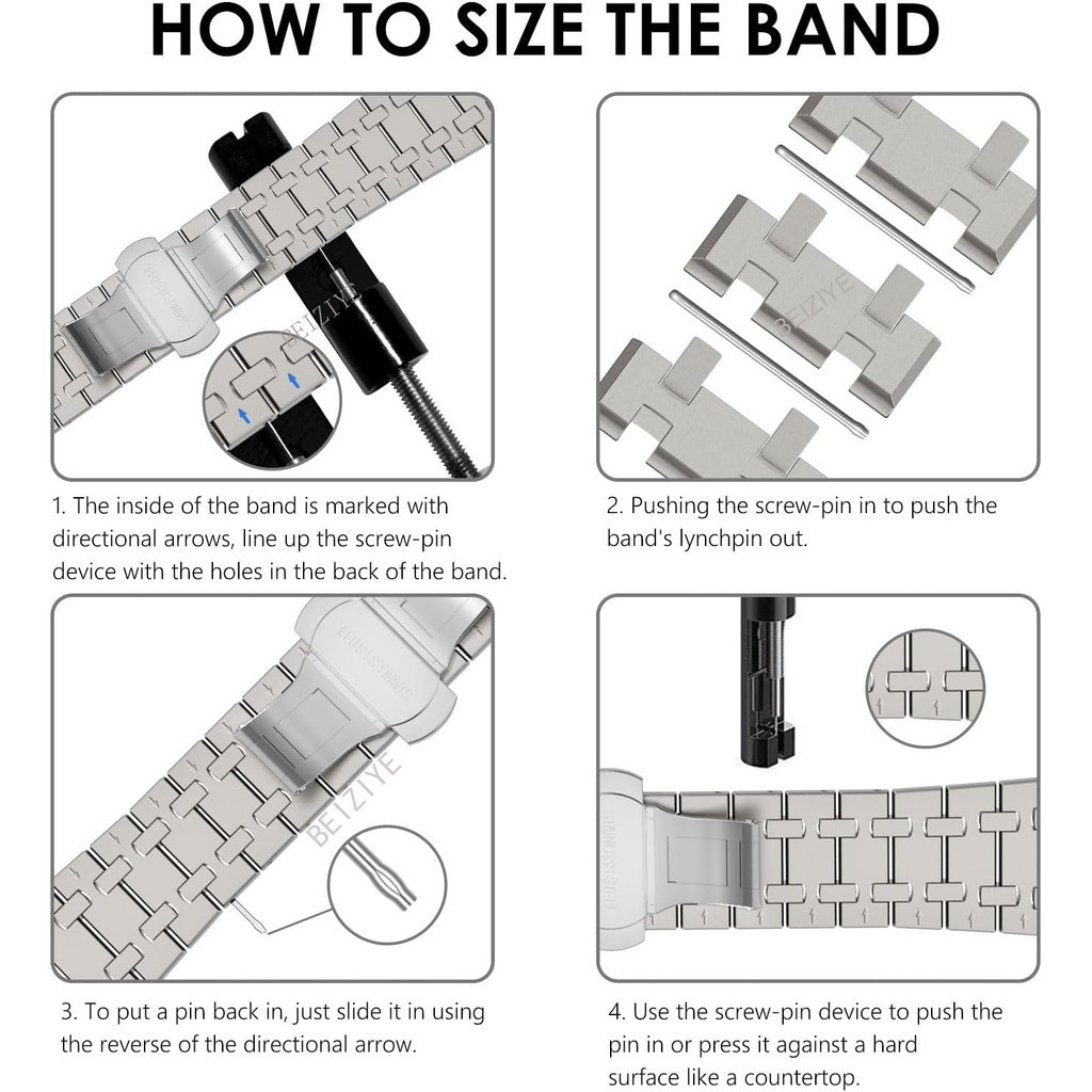 สําหรับ Amazfit T-Rex 3 Band สแตนเลสสตีลสําหรับ Amazfit T-Rex 3 Smartwatch โลหะหรูหราสร้อยข้อมือ Watchband Accessorie