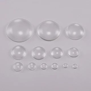 St.kunkka Round Flat Back Clear Glass Cabochon (50 ชิ้น/ถุง 8 x 10 x 12 x 14 x 16 x 18 x 20 x 25 x 30 มม.)