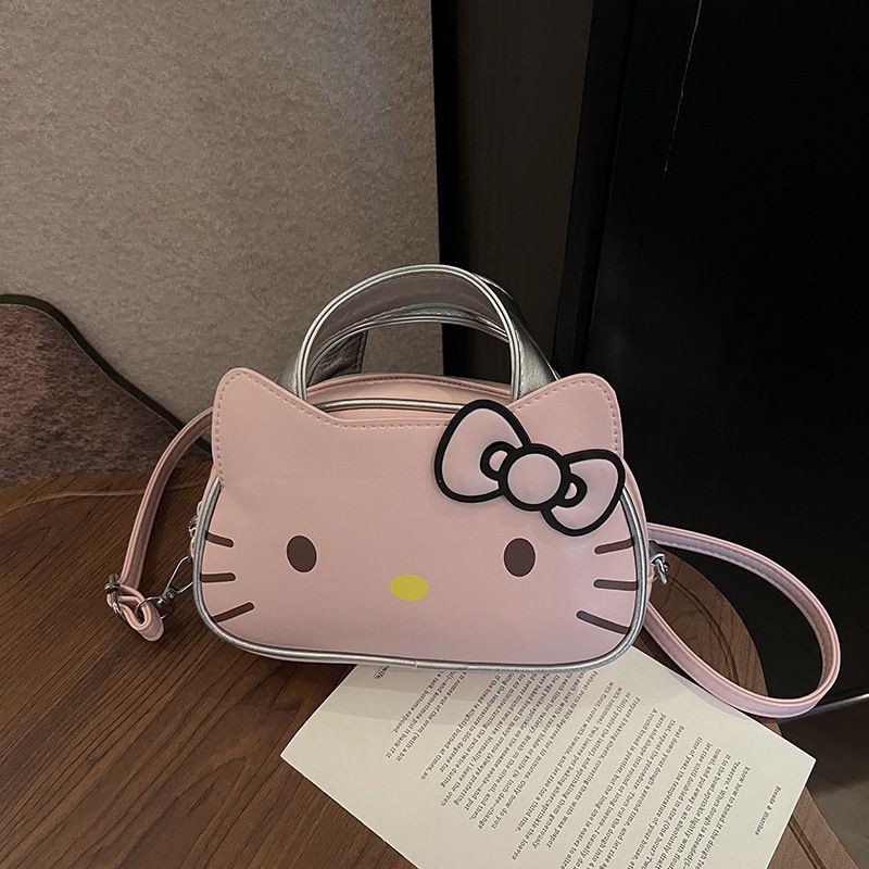 C&k กระเป๋าสะพายไหล่ผู้หญิงน่ารักการ์ตูน Hello Kitty กระเป๋าถือการจับคู่ทุกวัน