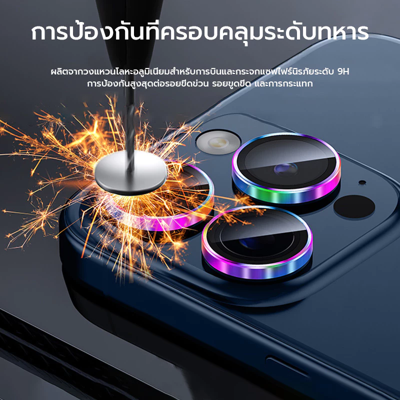 ฟิล์มกันรอยเลนส์กล้อง OSGEER สำหรับ iPhone 16Promax / 17Air / 15 / 14Pro / 13Plus / 11 Series thumbnail 5