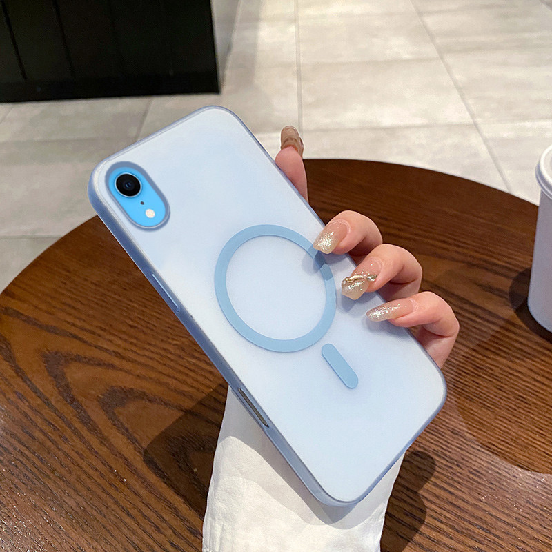 สีทึบโปร่งใสบางเฉียบ Anti Drop แม่เหล็กดูดขนาดใหญ่รูเคสโทรศัพท์เหมาะสําหรับ IPhone 16E 11 12 13 14 15 16 PRO MAX X XR 7 8 Plus - รูปที่ 6