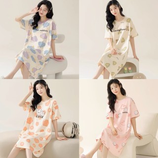 MKL พร้อมส่ง🔥ชุดนอนกระโปรงแขนสั้น เนื้อนุ่มใส่สบาย ลายการ์ตู…