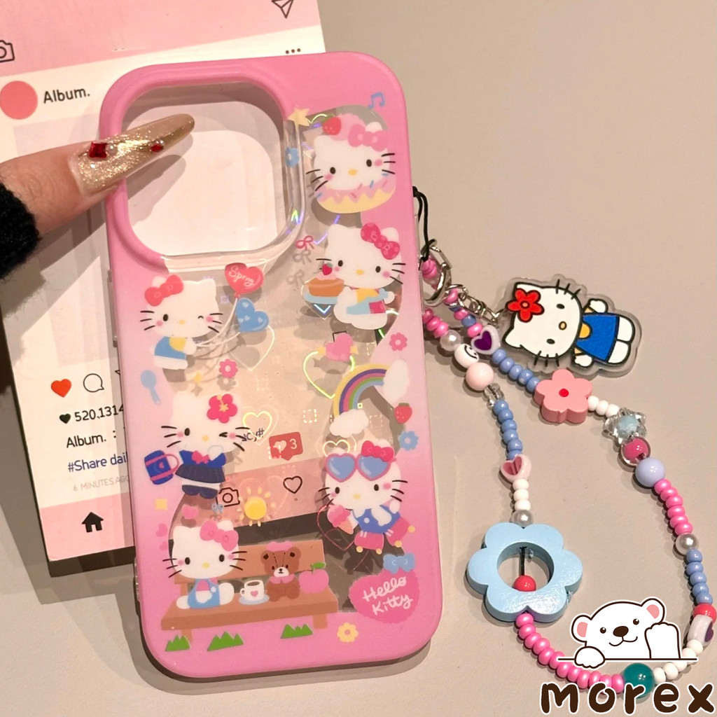 สร้อยข้อมือโบว์คิตตี้สุดน่ารัก เคส OPPO A38 A15 A74 5s A9 A16 A57 A15 5s A5 A55 A31 A54 A7 A36 A51 A54 A76 Reno 5F