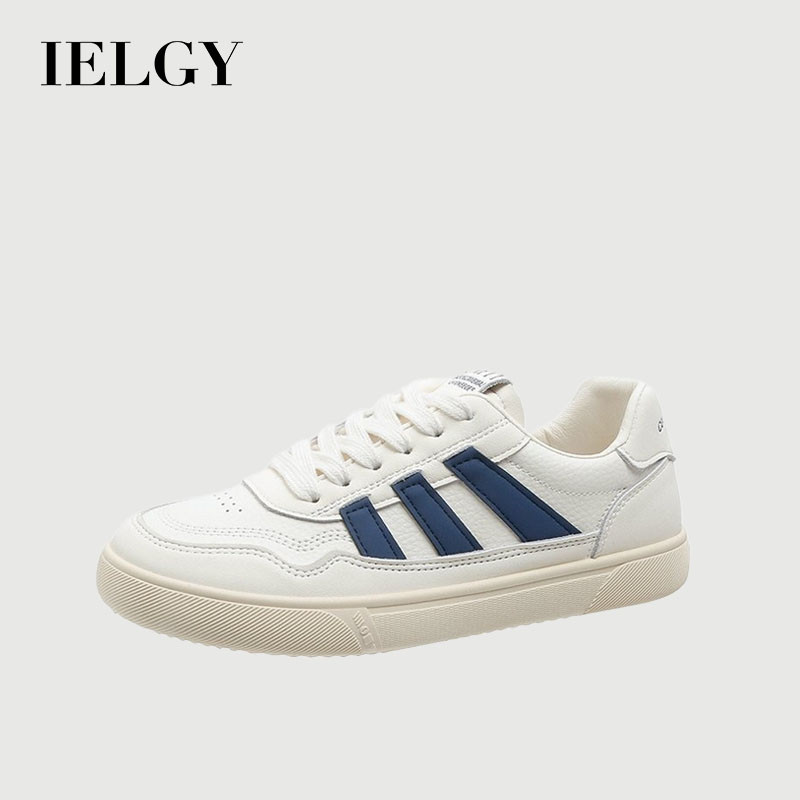 IELGY ระบายอากาศสีขาวฤดูร้อน 2025 ใหม่รองเท้าผ้าใบแบนนักเรียน บาง อินเทรนด์กีฬารองเท้าลําลอง