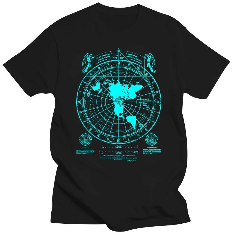 Mens Clothing Flat Earth Map Tshirt Earth Is Flat Firmament Plies World Order