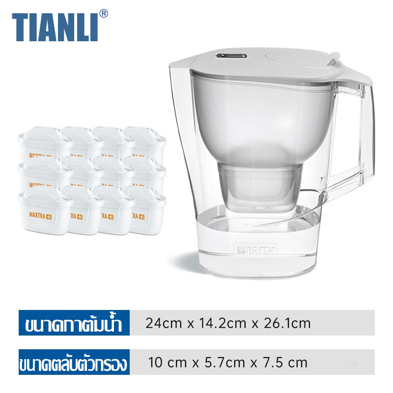 TIANLI Water filter jug เหยือกกรองน้ําดื่ม การกรอง4ชั้น เหยือกกรองน้ำ รุ่น 3.5L สีขาว ราคา ถูกที่สุด ดีลบีเคเค แกลเลอรีภาพที่ 8
