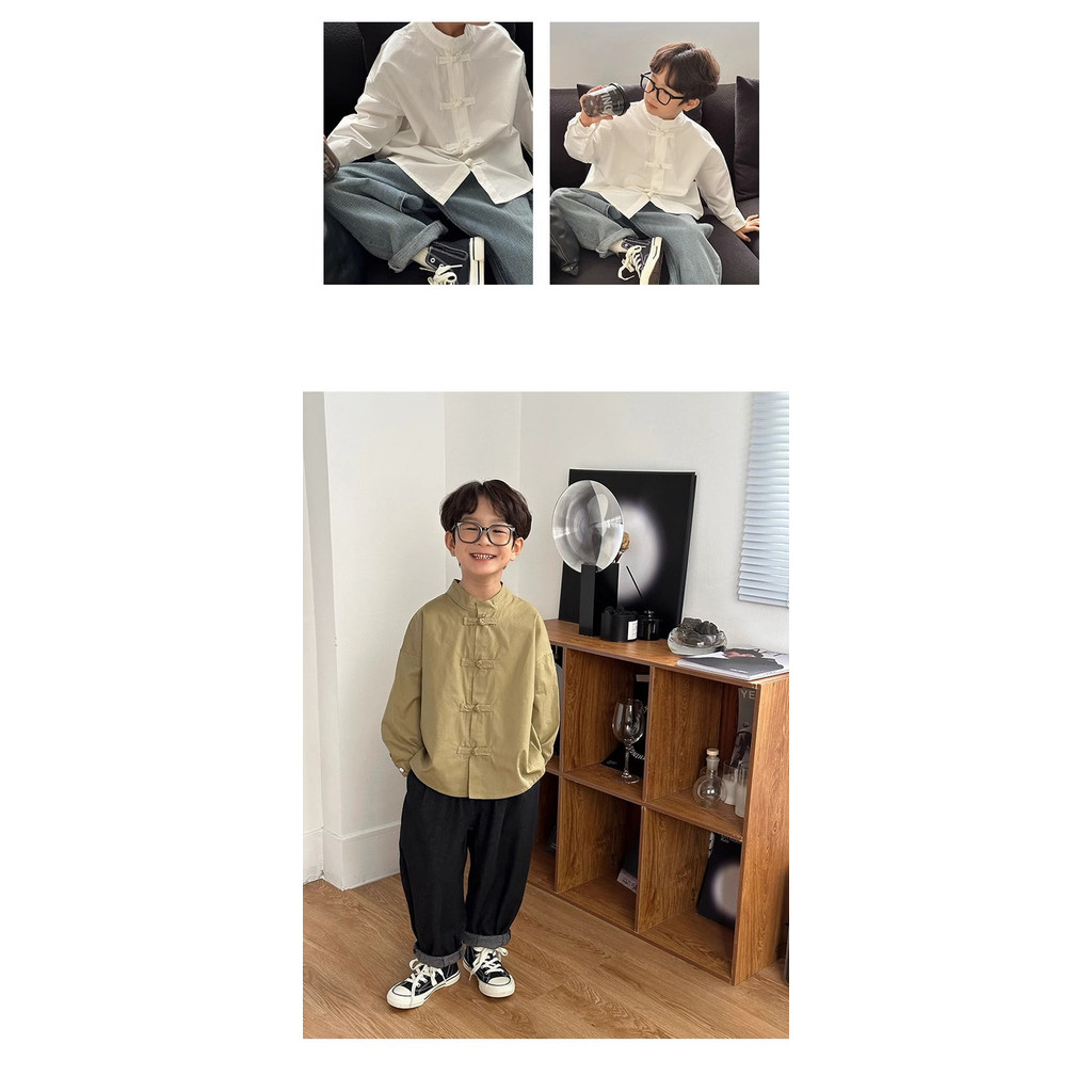 เสื้อเชิ้ตแขนสั้น ผ้าฝ้ายแท้ ทรงหลวม แฟชั่นฤดูร้อน สไตล์เกาหลี สําหรับเด็กผู้ชาย - รูปที่ 6