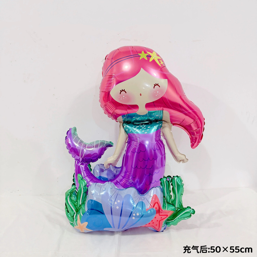 จัดส่งตลอด 24 ชั่วโมง ตกแต่งงานปาร์ตี้นางเงือกฤดูร้อน ลูกโป่งฟอยล์หางปลาสีสันสดใส ลูกโป่งหางนางเงือกยืน ตกแต่งงานเลี้ยง ลูกโป่งวันเกิด ลูกโป่งงานเลี้ยง - รูปที่ 2
