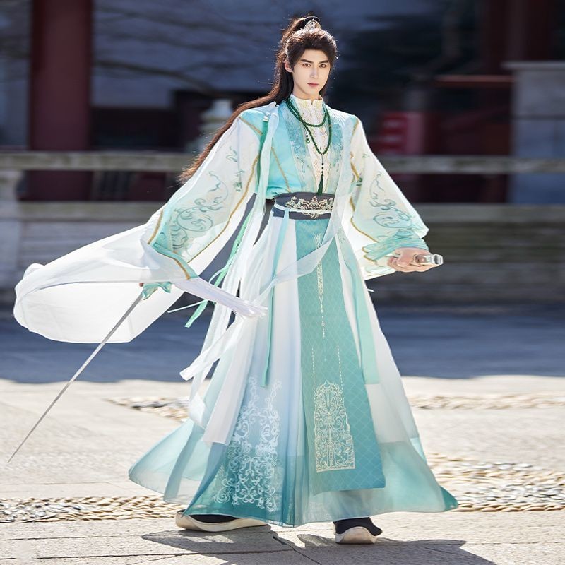 [คลังสินค้าพร้อม] Hanfu Kings Landing Male Fairy cos เสื้อผ้าสคริปต์ฆ่าการแสดงบนเวทีของนักเรียน