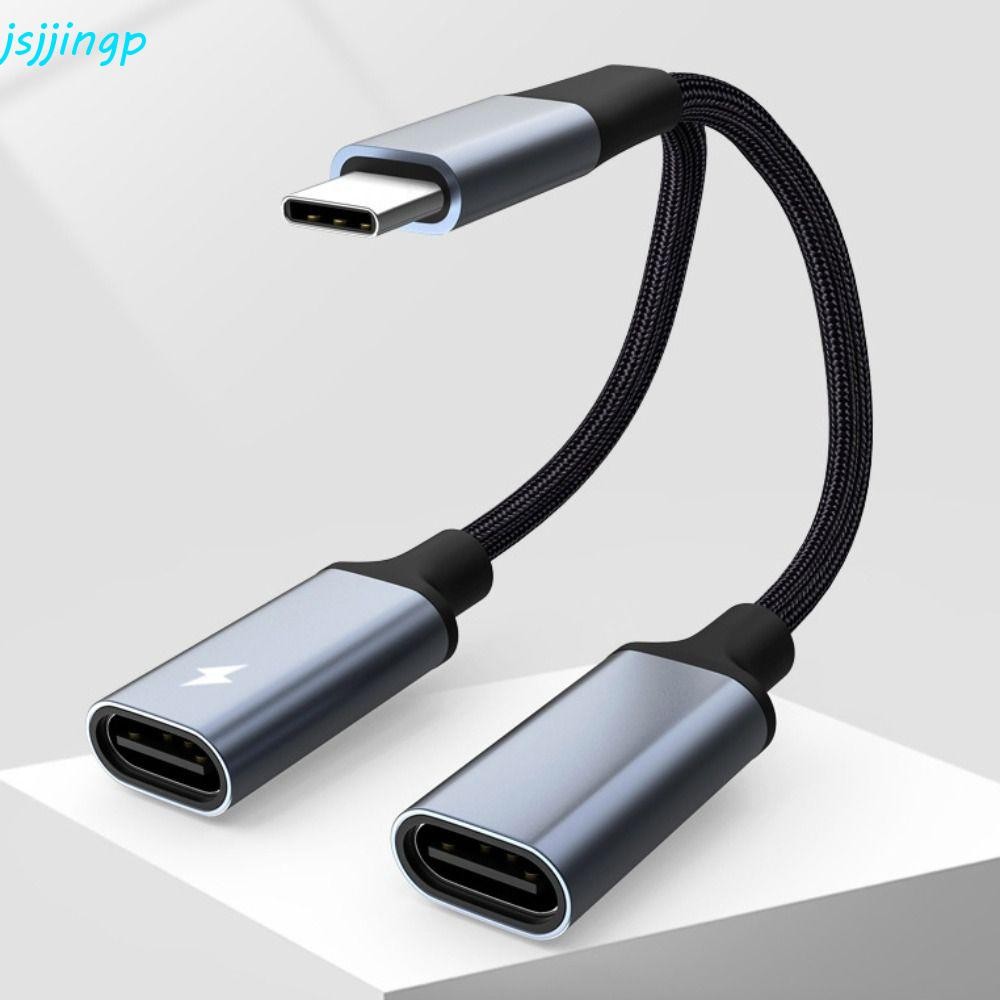 Jsjjingp 2-in-1 USB C ถึง Aux Audio Cable, Converter OTG Adapter Type C ถึง Dual Type C, Aux Splitter Fast Charging 2 in 1 USB Type C สายสัญญาณเสียงสําหรับโทรศัพท์/หูฟัง – โปรปัง