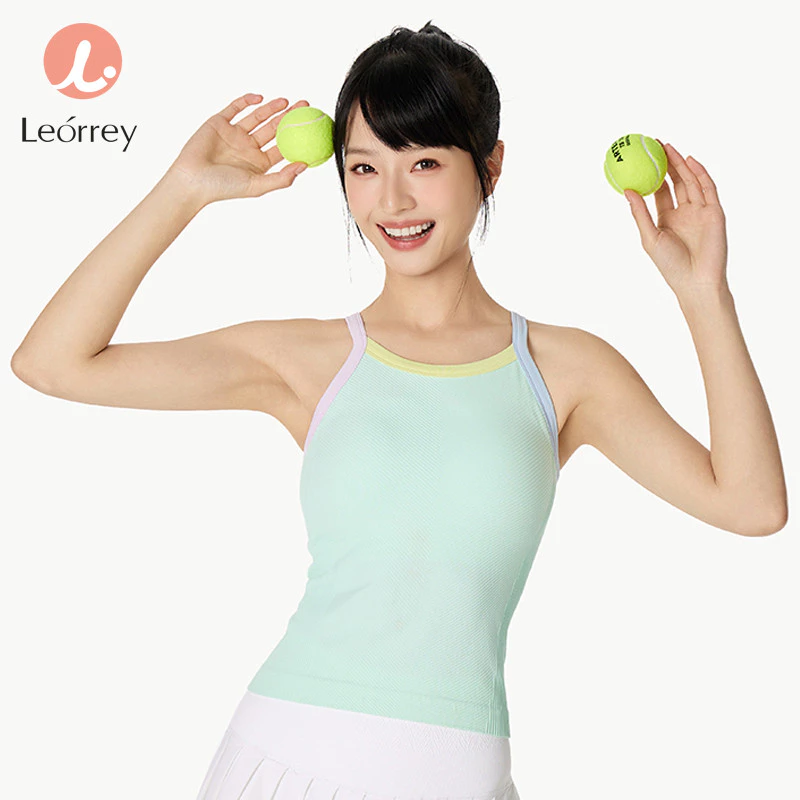 Leorrey เสื้อกั๊กออกกำลังกาย โยคะ ครอปสปอร์ต มีฟองน้ำ thumbnail 7
