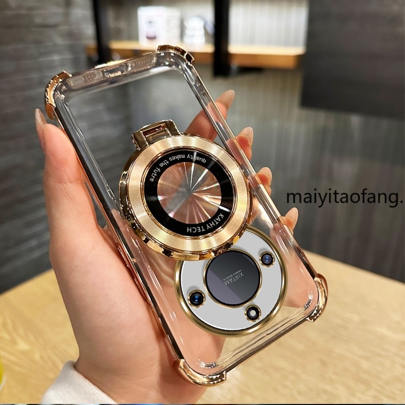 เคสสําหรับ honor x9b x9C x9a 5g กรณีแม่เหล็กกันกระแทกโปร่งใสด้วยแหวนแม่เหล็กออกแบบใหม่ปลอกใสฝาครอบโทรศัพท์อ่อน
