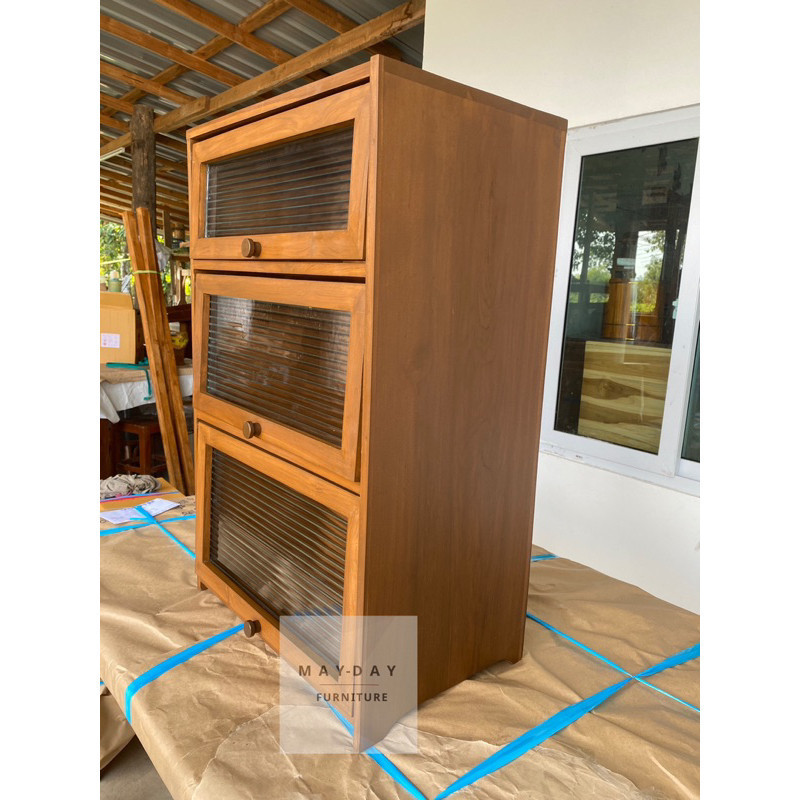 B ส่งฟรี! ตู้ขนม สไตลมินิมอล ไม้สักทอง โดนน้ำแล้วไม่บวม ไม่เป็นเชื้อรา อายุอายุการใช้งาน 20 ปีขึ้นไป