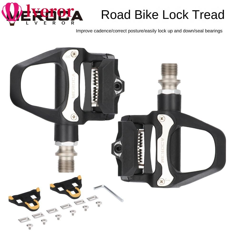 บันไดจักรยานเสือหมอบ LVEROR, SPD SL System Cycling Bearing Cleats จักรยานเหยียบ, Clipless Pedal MEROCA R26 พร้อมแผ่นล็อคอุปกรณ์จักรยาน
