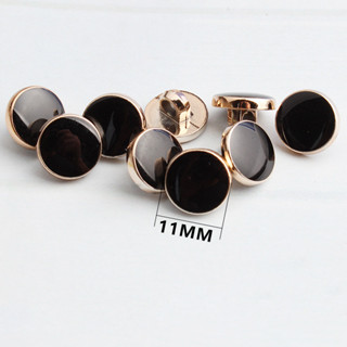 10ชิ้น/เซ็ต11มมสีดําปุ่มกลมสําหรับเสื้อผ้าเสื้อเสื้อตกแต่งปุ…