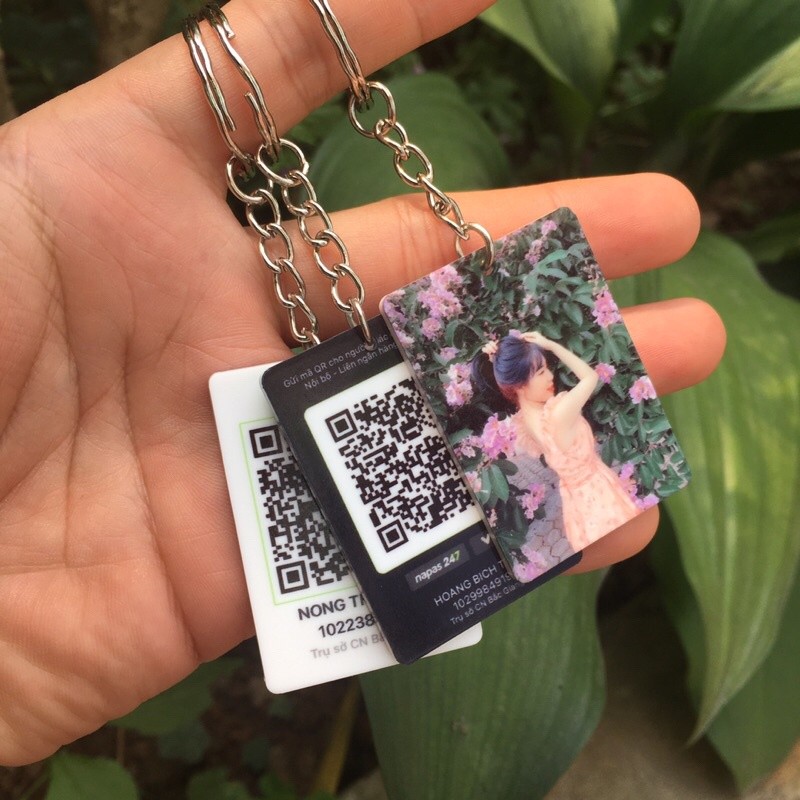 พวงกุญแจไมก้ากันน้ําพิมพ์ลาย QR Code 2 ด้านขออัพออน - DH