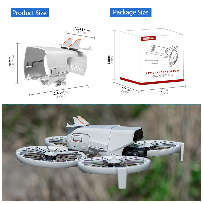 Drone Flight Fin สําหรับ DJI FLIP แบตเตอรี่ป้องกันป้องกันการเสื่อมเฉพาะการป้องกันแบบพกพาที่ถอดออกได้ Fin Drone DJI FLIP อุปกรณ์เสริม